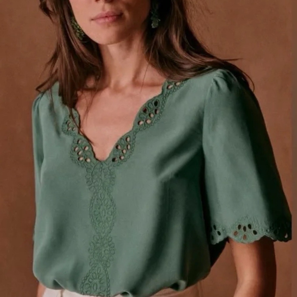 Sezane Francia Blouse Sauge - Size 36